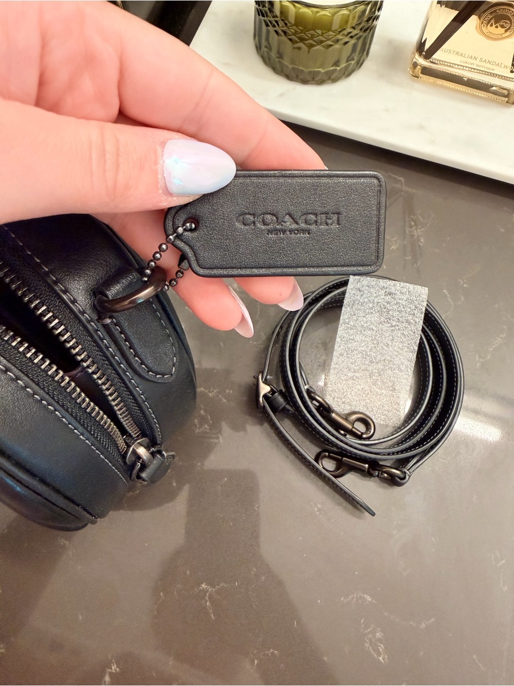 Coach Heart Quilted Crossbody Bag in Black - Picture 5 of 7